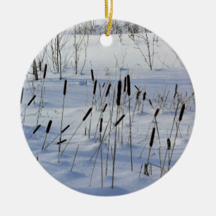 Vinter i Quebec, Kanada Julgransprydnad Keramik