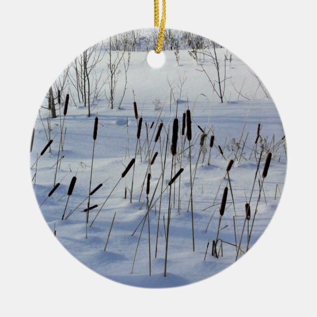 Vinter i Quebec, Kanada Julgransprydnad Keramik (Framsidan)