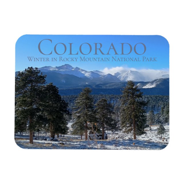 Vinter i Rocky Mountain nationalpark Colorado Magnet (Horisontell)