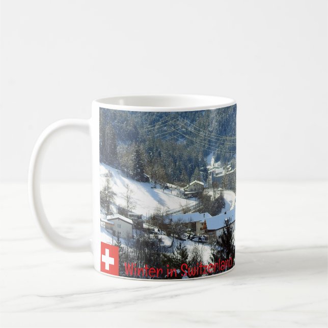Vinter i Schweiz Kaffemugg (Vänster)