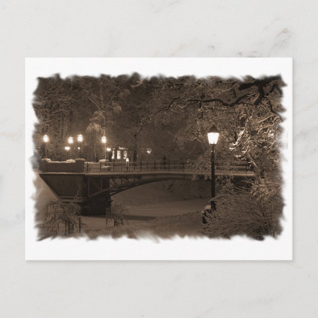 Vinter i sepiatoner vykort (Framsida)