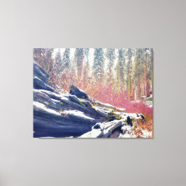 Vinter i skog canvastryck