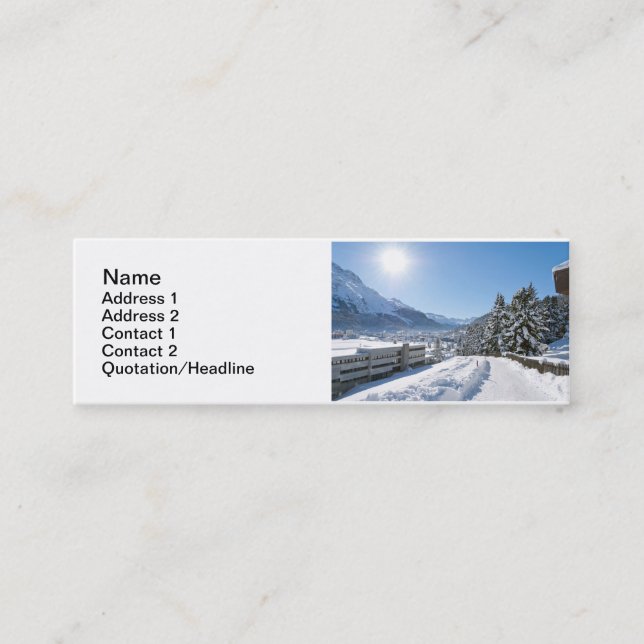 Vinter i St. Moritz Mini Visitkort (Framsida)