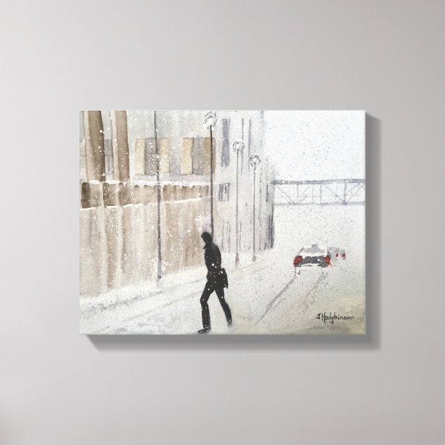 VINTER I STYCKEVATTENFÄRGEN CANVASTRYCK (Framsida)