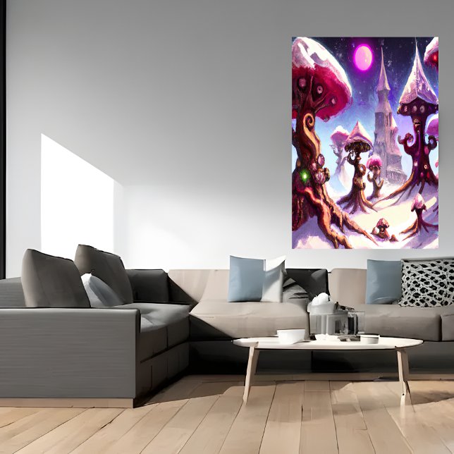 Vinter i svampskogen | AI Art Poster (Skapare uppladdad)