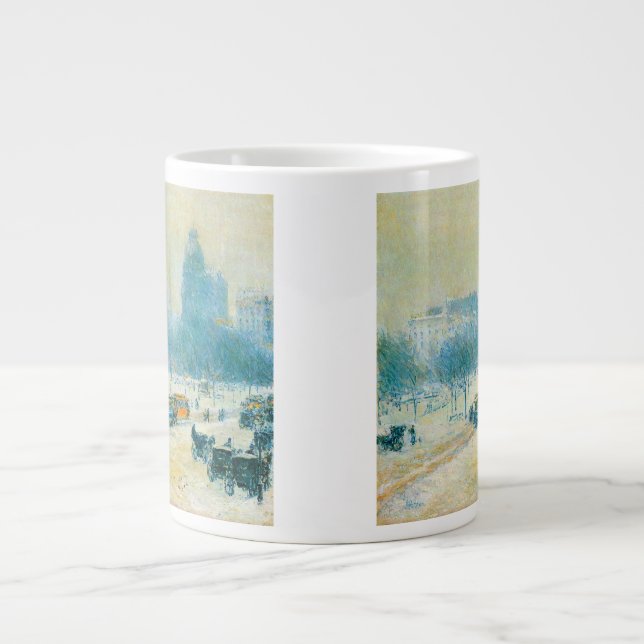 Vinter i Union Square av Frederick Childe Hassam Jumbo Mugg (Framsidan)