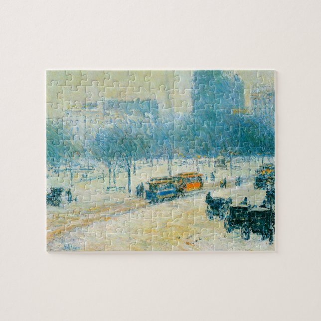 Vinter i Union Square av Frederick Childe Hassam Pussel (Horisontell)