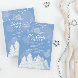 Vinter Ice Blue-Julfesten Jul Inbjudningar