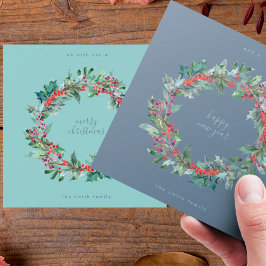 Vinter Ice Blue Wutation God jul | Nytt år Julkort