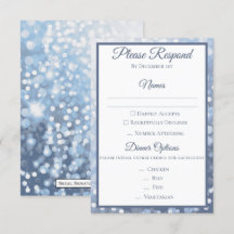 Vinter Icy Blue Bröllop RSVP