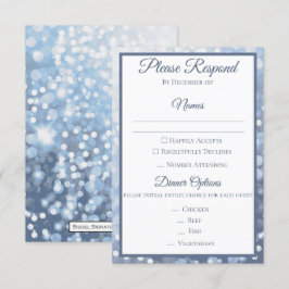 Vinter Icy Blue Bröllop RSVP Inbjudningar