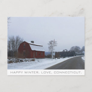 Vinter in Connecticut Vykort