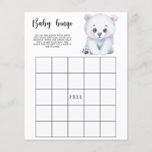Vinter Isbjörn - Baby shower bingo spel