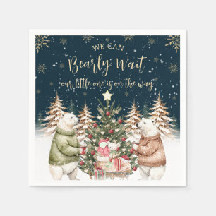 Vinter Isbjörn Snöflinga Baby Shower Pappersservett