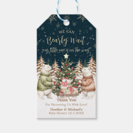 Vinter Isbjörn Snöflinga Baby Shower Presentetikett
