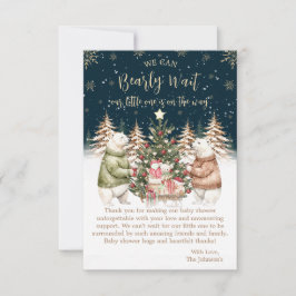 Vinter Isbjörn Snöflinga Baby Shower Tack Kort