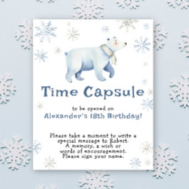 Vinter Isbjörn Tids kapsel 1-årsdag Poster