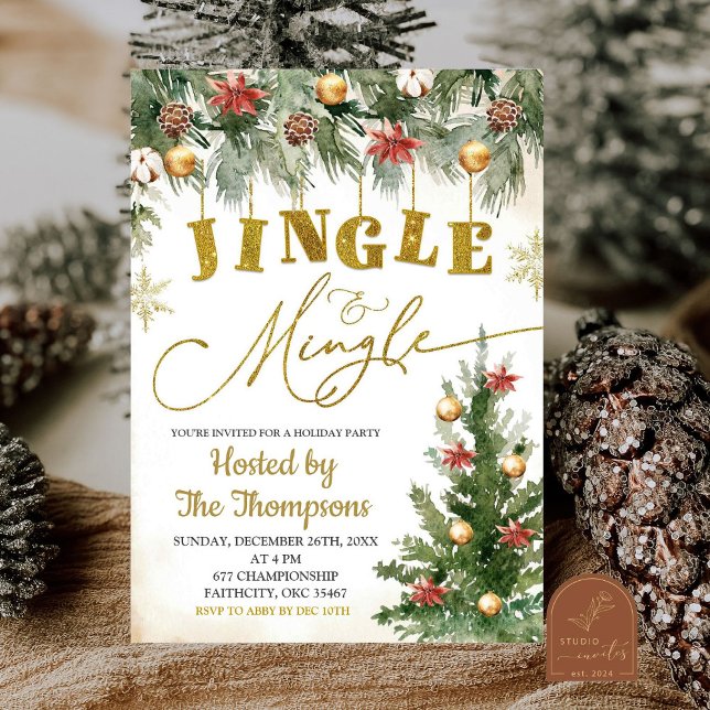 Vinter Jingle och Mingle julfirande Inbjudningar (Skapare uppladdad)