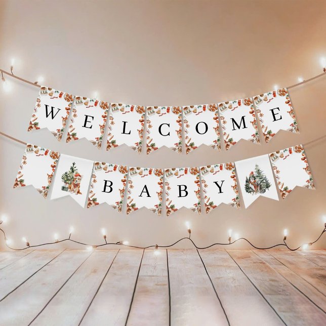 Vinter jul baby shower girlang banner vimplar (Skapare uppladdad)