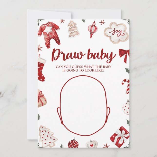 Vinter jul Babyshower Rita Babyleken Inbjudningar (Framsida)