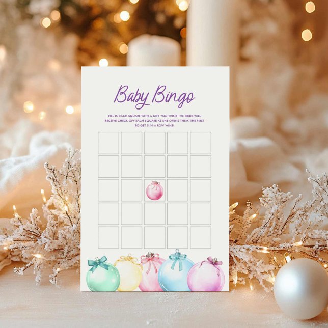 Vinter jul Bebis Bingo Spelkort (Christmas Baby Bingo Card)