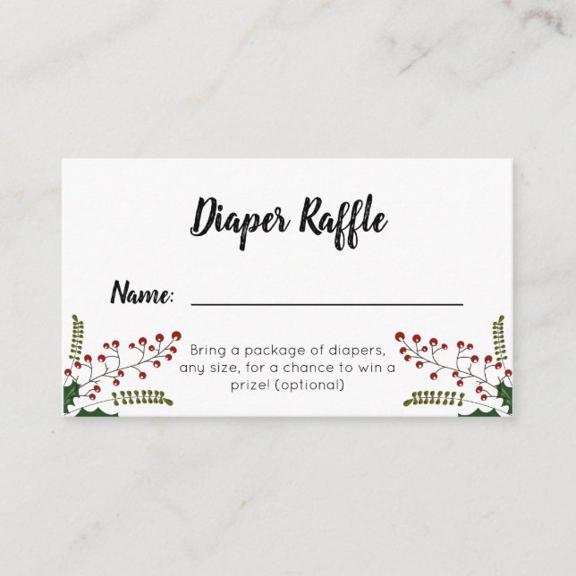 Vinter jul blöja lotteri tilläggskort (Framsida)