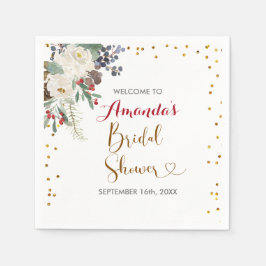 Vinter jul blomster bröllopsdusch servett