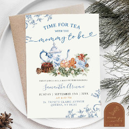 Vinter jul Chinoiserie Baby Shower Tekvart Inbjudningar
