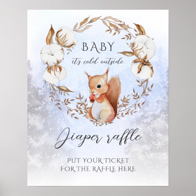 Vinter jul Det är kallt ute baby shower Poster (Framsidan)