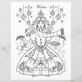 Vinter jul färgläggning och aktivitetsblad