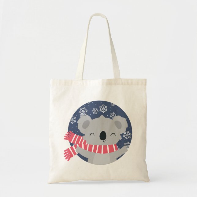 Vinter jul koalabjörn Totebag Tygkasse (Framsidan)