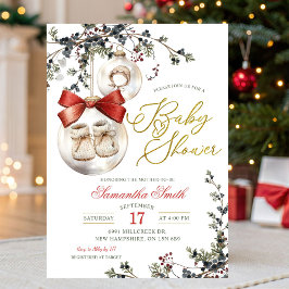 Vinter jul minimalistisk bubbel baby shower inbjudningar