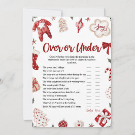 Vinter jul över eller under baby shower spel inbjudningar