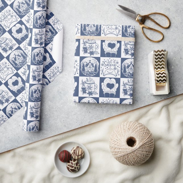 Vinter jul snö  presentpapper (Hantverk)
