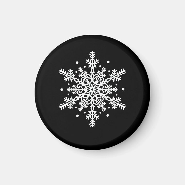 Vinter jul snöflinga matchande grupp högtid  magnet (Framsidan)