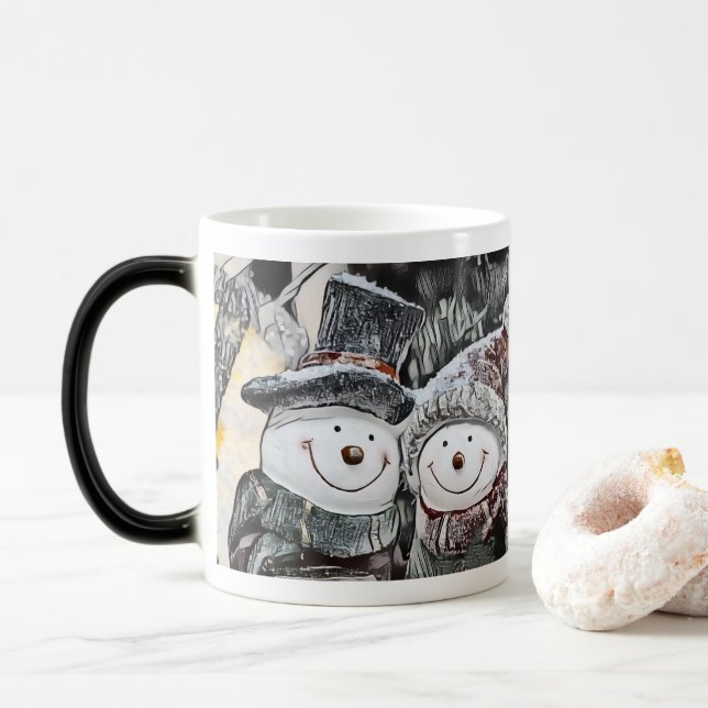 Vinter, jul Snögubbe och Snö, Mugg (Med munk)