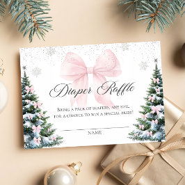 Vinter julbåge baby shower blöja lotteri tilläggskort