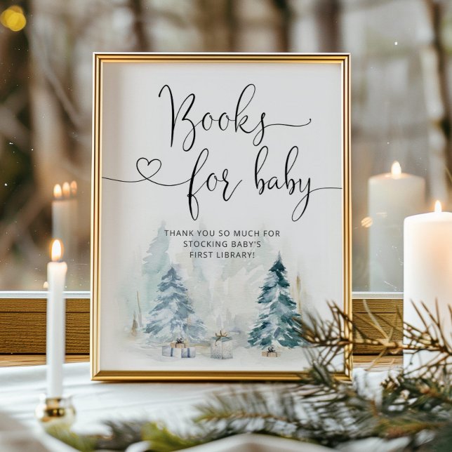 Vinter Julgran babydusch Bokar för baby Poster (Skapare uppladdad)