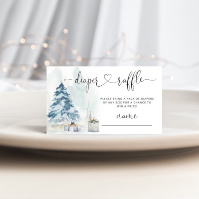 Vinter julgran blöja lotteri lott tilläggskort (Skapare uppladdad)