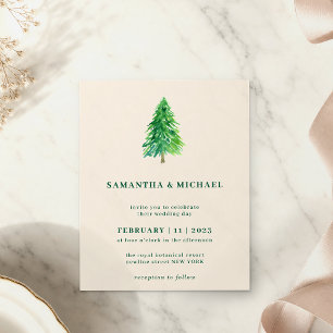 Vinter julgran   Enkel elegant bröllop Flygblad