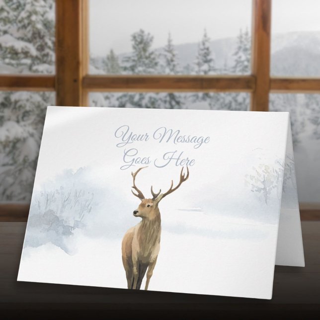 Vinter julhelg Elegant hjort Helgkort (Winter Christmas Holidays Elegant Stag Holiday Card)