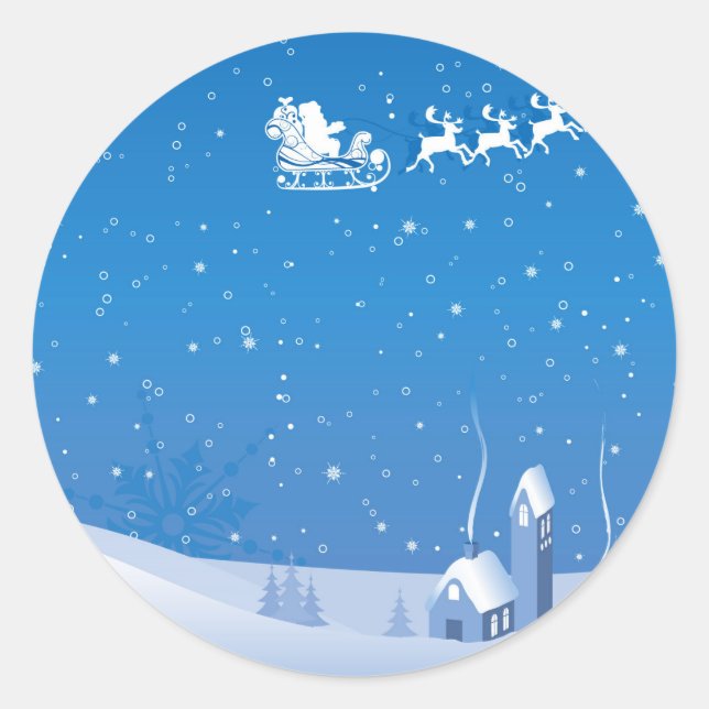 Vinter-julklapp Runt Klistermärke (Framsida)