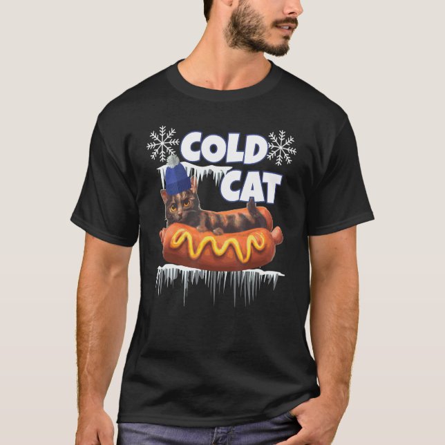 Vinter Kall Katt T Shirt (Framsida)
