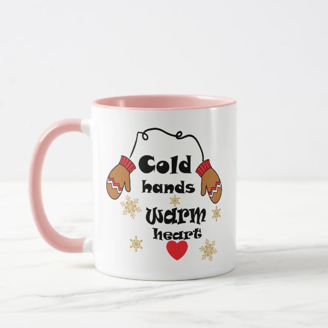 Vinter Kalla Händer Varm Hjärtat, Julpresent Mugg (Vänster)