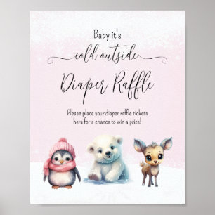 Vinter-Kallet utanför babyskor, hårklammer Poster