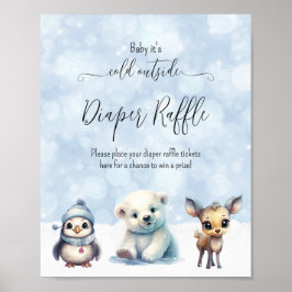 Vinter-Kallet utanför babyskor, hårklammer Poster