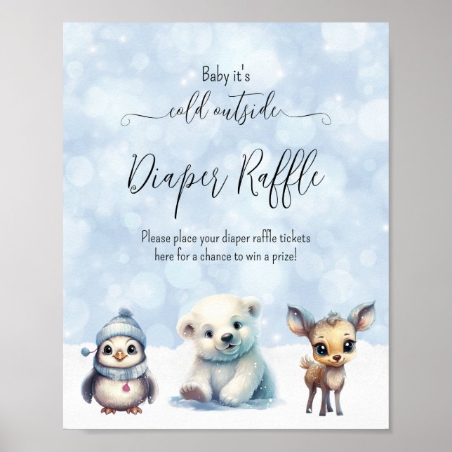 Vinter-Kallet utanför babyskor, hårklammer Poster (Framsidan)