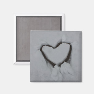 Vinter kärlek - Hjärta i snö Magnet