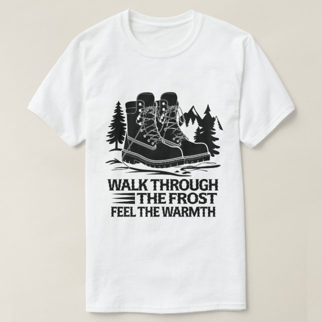 Vinter-kök Boots Frosty Mountain Äventyr T Shirt (Design framsida)