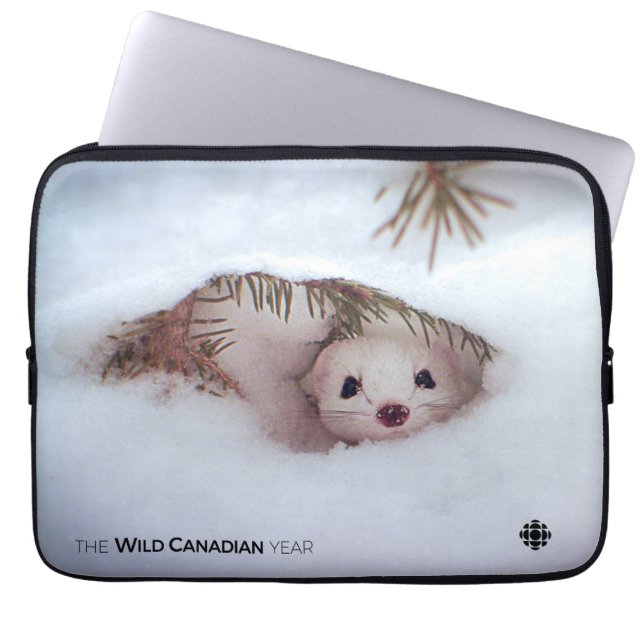 Vinter - Kort-Tails Weasel Laptop Sleeve (Framsidan)